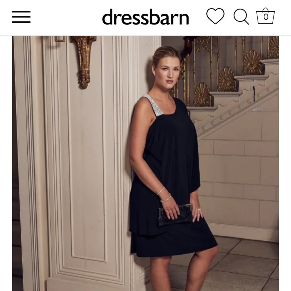 NWT Dress Barn Asymmetric black dress